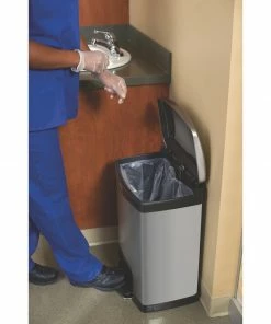 Best Sale 💯 Rubbermaid Slim Jim Front Step On Pedal Bin Stainless Steel 50Ltr ✨ -Cleaning & Janitorial Supplies Shop ge938 steponfrontstainlesssteel503