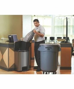 Best Sale 💯 Rubbermaid Slim Jim Front Step On Pedal Bin Stainless Steel 50Ltr ✨ -Cleaning & Janitorial Supplies Shop ge938 steponfrontstainlesssteel505