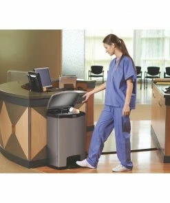 Best Sale 💯 Rubbermaid Slim Jim Front Step On Pedal Bin Stainless Steel 50Ltr ✨ -Cleaning & Janitorial Supplies Shop ge938 steponfrontstainlesssteel506