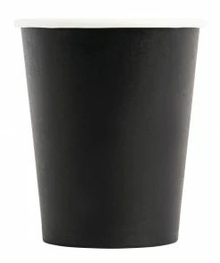 Promo 😀 Fiesta Recyclable Coffee Cups Single Wall Black 225ml / 8oz 🎁 7 Promo 😀 Fiesta Recyclable Coffee Cups Single Wall Black 225ml / 8oz 🎁 -Cleaning & Janitorial Supplies Shop gf041 faceon