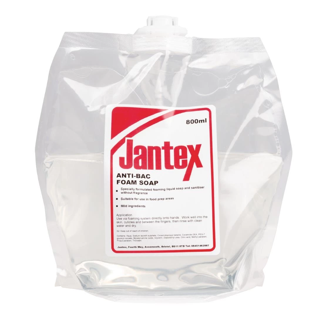 New 🎁 Jantex Unperfumed Antibacterial Foam Hand Soap 800ml (Pack Of 6) 🎉 1 New 🎁 Jantex Unperfumed Antibacterial Foam Hand Soap 800ml (Pack Of 6) 🎉