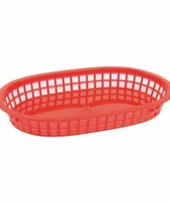 Brand new 🧨 Olympia Oval Polypropylene Food Basket Red (Pack Of 6) ✔️