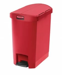 Hot Sale 🌟 Rubbermaid Slim Jim End Step On Pedal Bin Red 30Ltr ⌛