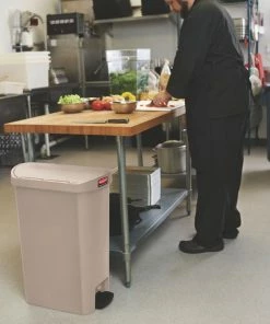 Cheap ✔️ Rubbermaid Slim Jim End Step On Pedal Bin Beige 50Ltr ⭐ 14 Cheap ✔️ Rubbermaid Slim Jim End Step On Pedal Bin Beige 50Ltr ⭐ -Cleaning & Janitorial Supplies Shop gl030 endsteppedalbeige502