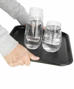 Budget 🎉 Olympia Kristallon Polypropylene Rectangular Non-Slip Tray Black 🧨 -Cleaning & Janitorial Supplies Shop gm238 nonslip