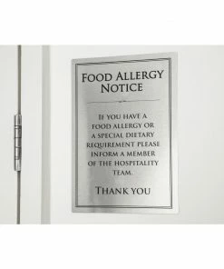 Best deal 🥰 Non Branded Brushed Steel Food Allergy Sign 😍 -Cleaning & Janitorial Supplies Shop gm816 new22 4