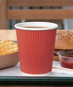 Top 10 ⌛ Fiesta Recyclable Coffee Cups Ripple Wall Red 225ml / 8oz ⌛ 10 Top 10 ⌛ Fiesta Recyclable Coffee Cups Ripple Wall Red 225ml / 8oz ⌛ -Cleaning & Janitorial Supplies Shop gp424 hotcups4