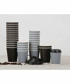Cheapest ✔️ Fiesta Recyclable Coffee Cups Ripple Wall Charcoal 340ml / 12oz 😉 -Cleaning & Janitorial Supplies Shop gp430 gp433 cm541 cw715 cm544