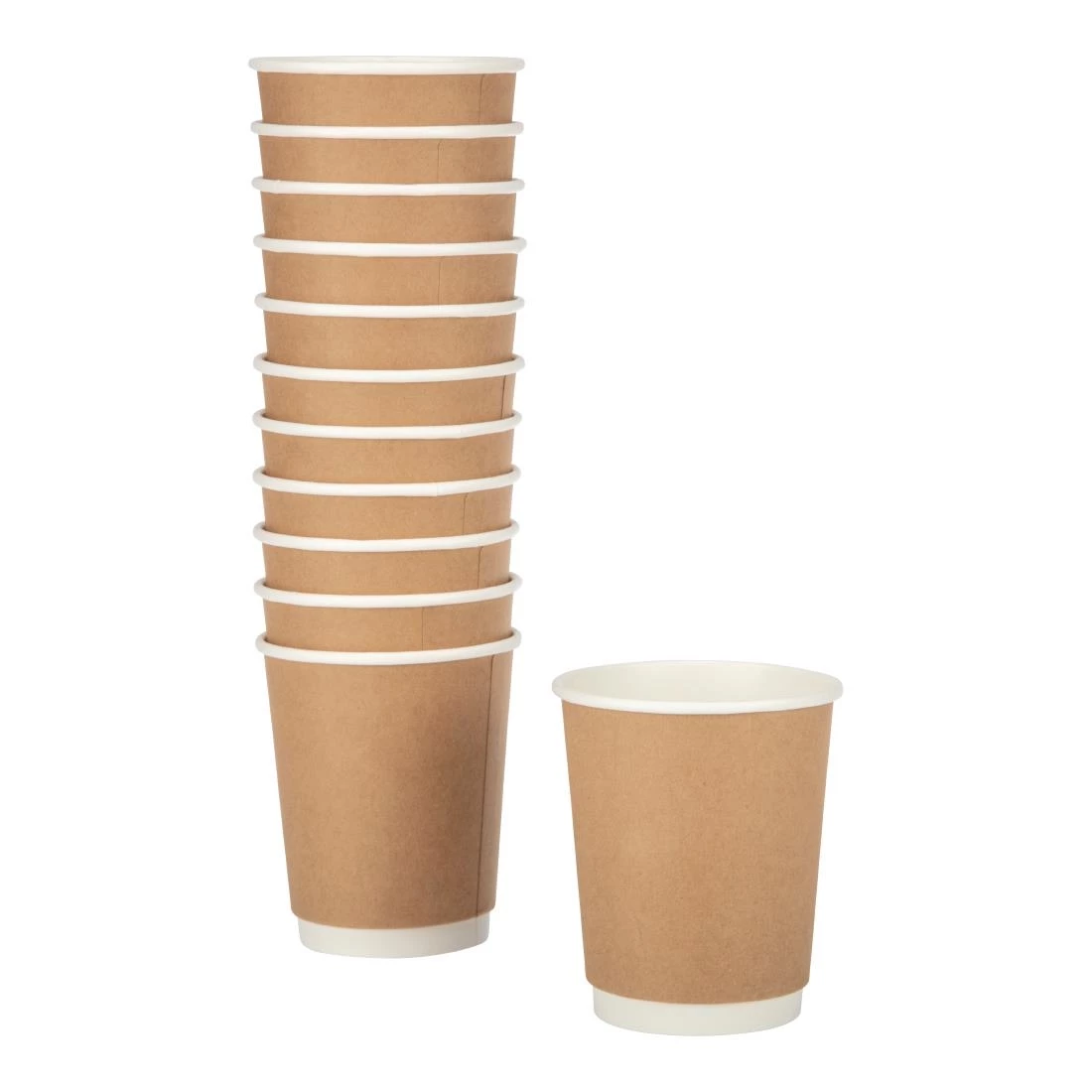 New 😍 Fiesta Recyclable Coffee Cups Double Wall Kraft 225ml / 8oz ✔️ 2 New 😍 Fiesta Recyclable Coffee Cups Double Wall Kraft 225ml / 8oz ✔️ - Image 2