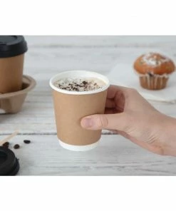 New 😍 Fiesta Recyclable Coffee Cups Double Wall Kraft 225ml / 8oz ✔️ 13 New 😍 Fiesta Recyclable Coffee Cups Double Wall Kraft 225ml / 8oz ✔️ -Cleaning & Janitorial Supplies Shop gp436 gp439 cw715 cw716