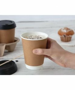 Discount ❤️ Fiesta Recyclable Coffee Cups Double Wall Kraft 340ml / 12oz 😉 -Cleaning & Janitorial Supplies Shop gp437 gp440 cw717 cw718
