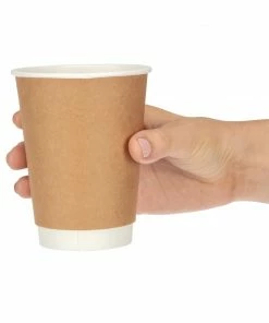 Discount ❤️ Fiesta Recyclable Coffee Cups Double Wall Kraft 340ml / 12oz 😉 -Cleaning & Janitorial Supplies Shop gp437 gp4406