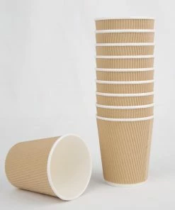 Best Sale 🛒 Fiesta Recyclable Coffee Cups Ripple Wall Kraft 225ml / 8oz 🛒 15 Best Sale 🛒 Fiesta Recyclable Coffee Cups Ripple Wall Kraft 225ml / 8oz 🛒 -Cleaning & Janitorial Supplies Shop gp442 fiestahotcupsripplewallkraft4