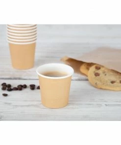 Cheap 😀 Fiesta Recyclable Espresso Cups Single Wall Kraft 112ml / 4oz 🥰 -Cleaning & Janitorial Supplies Shop gp446 gp447
