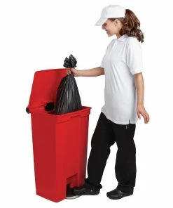 Deals 🎉 Rubbermaid Step-On Pedal Bin Red 87Ltr 👍 -Cleaning & Janitorial Supplies Shop l629 bin red 0030 1