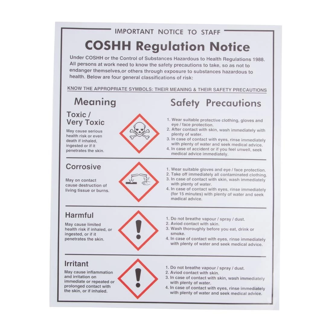 Buy 😀 Vogue COSHH Regulations Sign ✔️ 1 Buy 😀 Vogue COSHH Regulations Sign ✔️