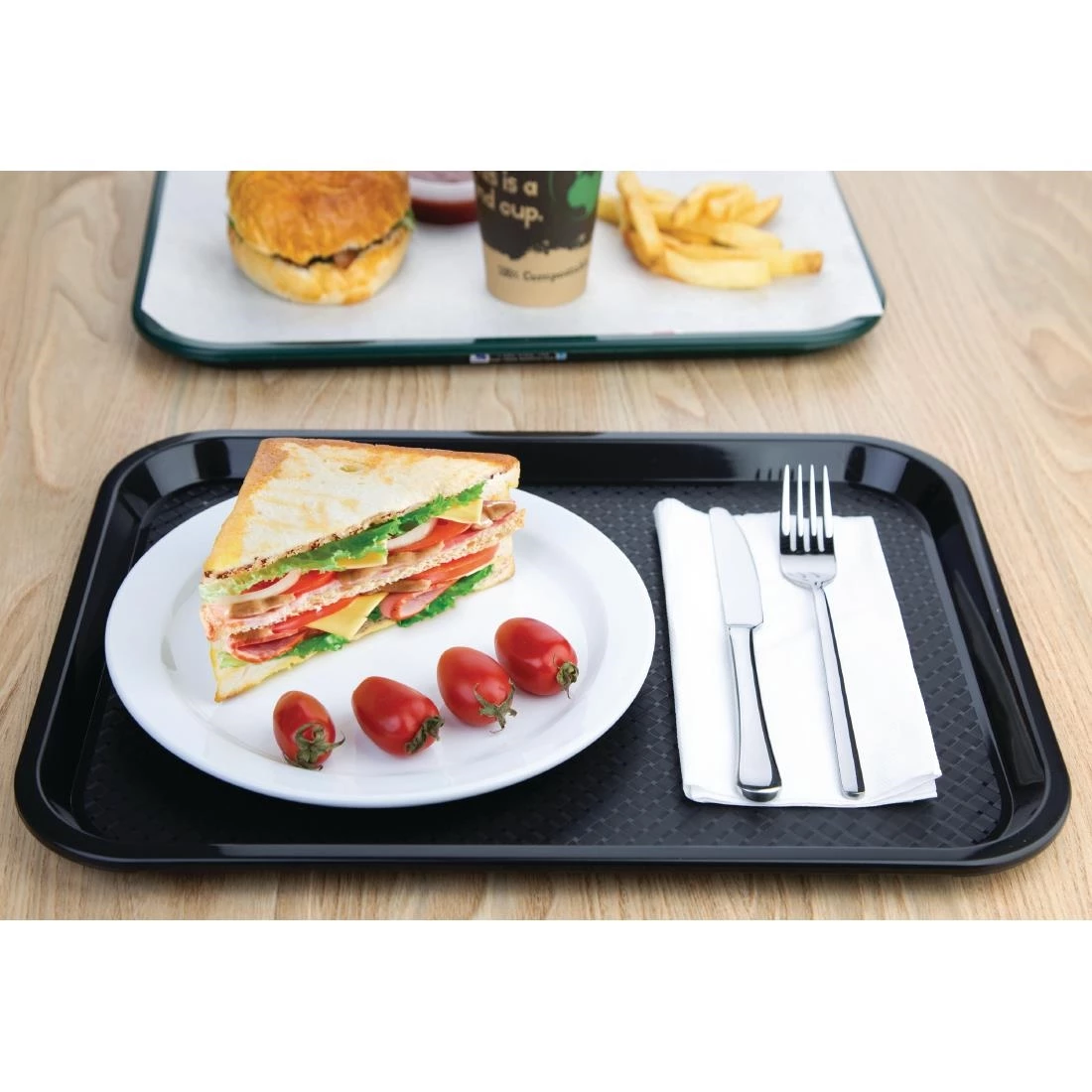 Brand new โค๏ธ Olympia Kristallon Polypropylene Fast Food Tray Black ๐ 4 Brand new โค๏ธ Olympia Kristallon Polypropylene Fast Food Tray Black ๐ - Image 4