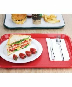 Hot Sale 🔥 Olympia Kristallon Polypropylene Fast Food Tray Red 🤩 -Cleaning & Janitorial Supplies Shop p504 fasttrayred4