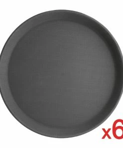 Outlet ๐งจ Bulk Buy Pack Of 6 Olympia Kristallon Polypropylene Round Non-Slip Trays โ๏ธ