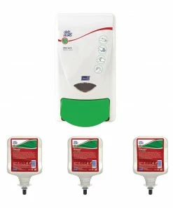 Outlet ⌛ Deb Restore Hand Cream Dispenser And 3 Unperfumed Liquid Hand Creams 1Ltr 💯