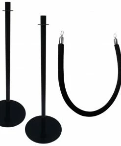 Hot Sale ⭐ Special Offer Bolero 2.5m Black Barrier Rope And Barrier Posts 😀