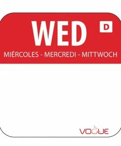 Promo 😍 Vogue Dissolvable Food Rotation Labels Wednesday (Pack Of 1000) 🌟