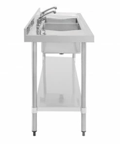 Flash Sale ✨ Vogue Stainless Steel Double Sink With Double Drainer 2400mm ✨ -Cleaning & Janitorial Supplies Shop u910 5