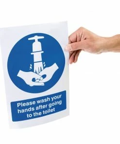 Budget 👍 Vogue Toilet Wash Hands Sign 🥰 -Cleaning & Janitorial Supplies Shop w188 inhand