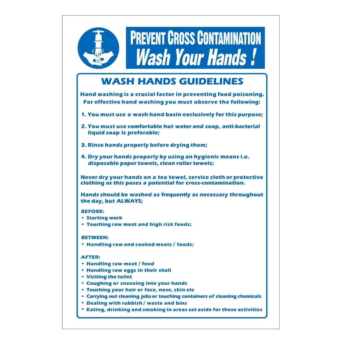 Buy ๐ฏ Vogue Prevent Cross Contamination Wash Hands Sign ๐ 2 Buy ๐ฏ Vogue Prevent Cross Contamination Wash Hands Sign ๐ - Image 2
