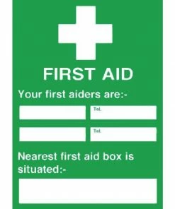 New 🧨 Vogue First Aiders Nearest First Aid Box Sign ⭐